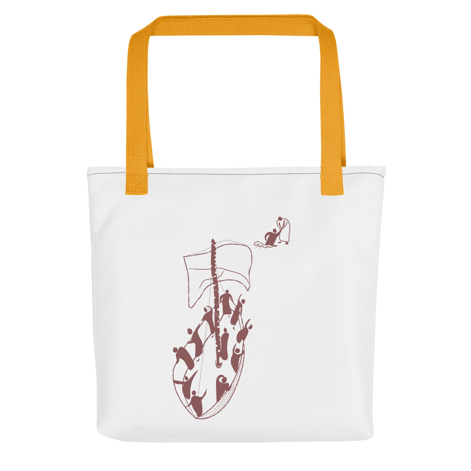 Peter Walking on Water_No Waves Trendy Polyester Fabric Tote bag