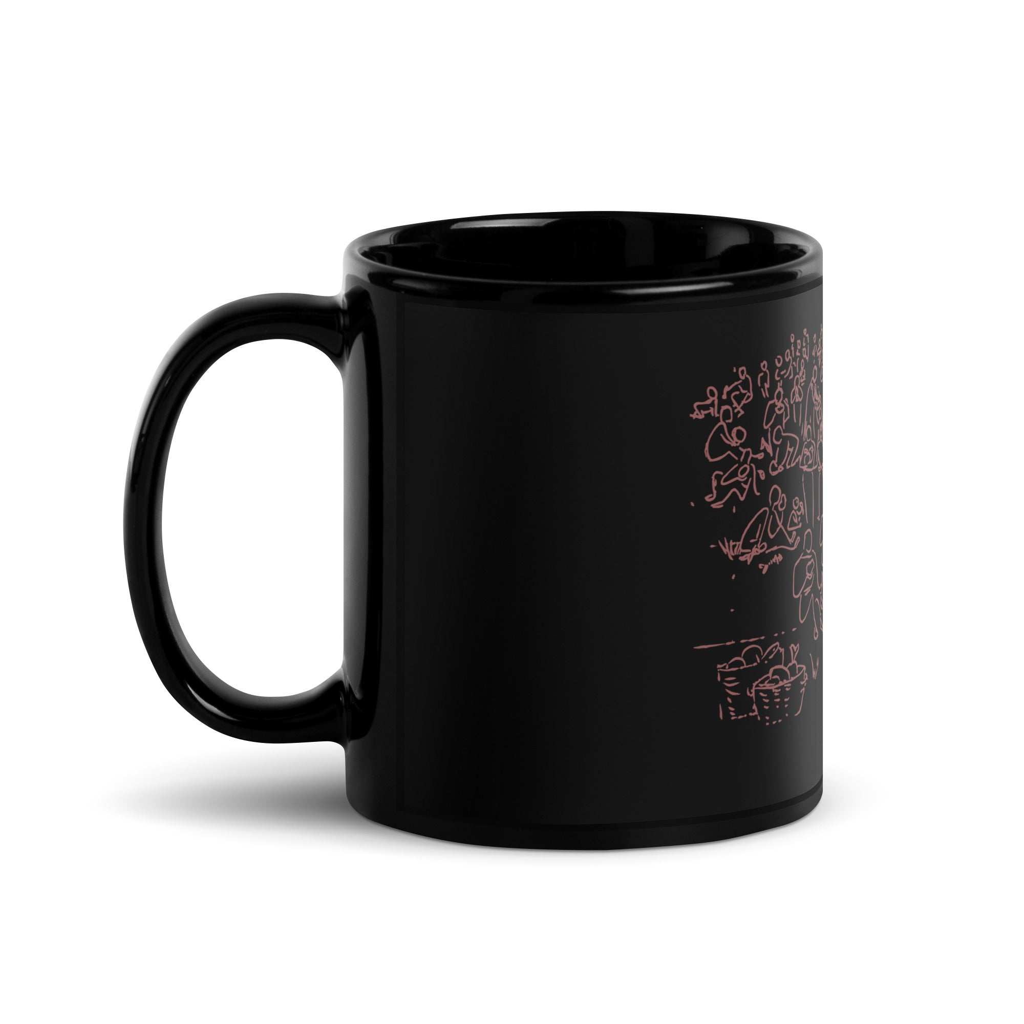 Feeding The 5000 Black Glossy Ceramic Mug