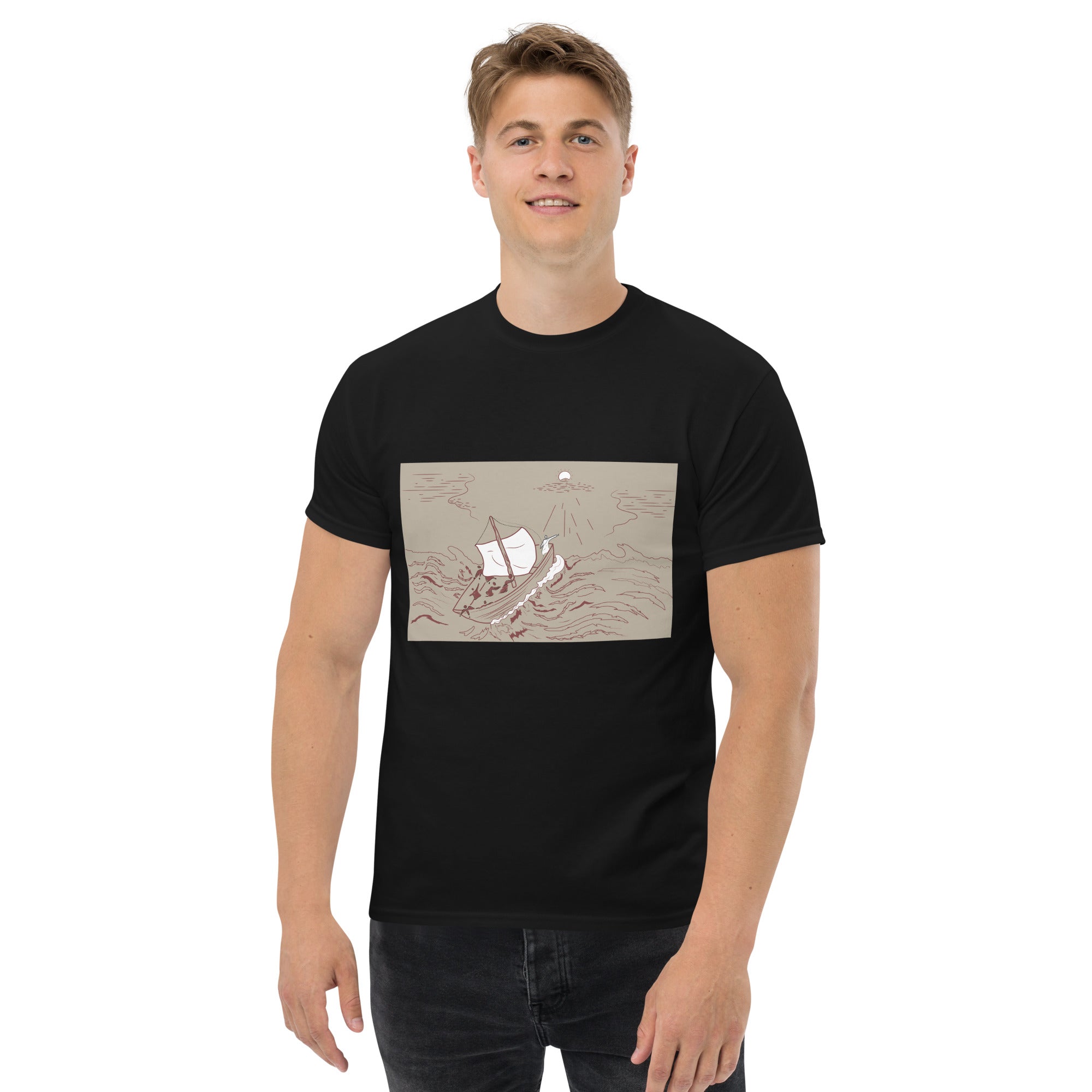 Jesus calming the sea Men's Short sleeve Comfort Tee