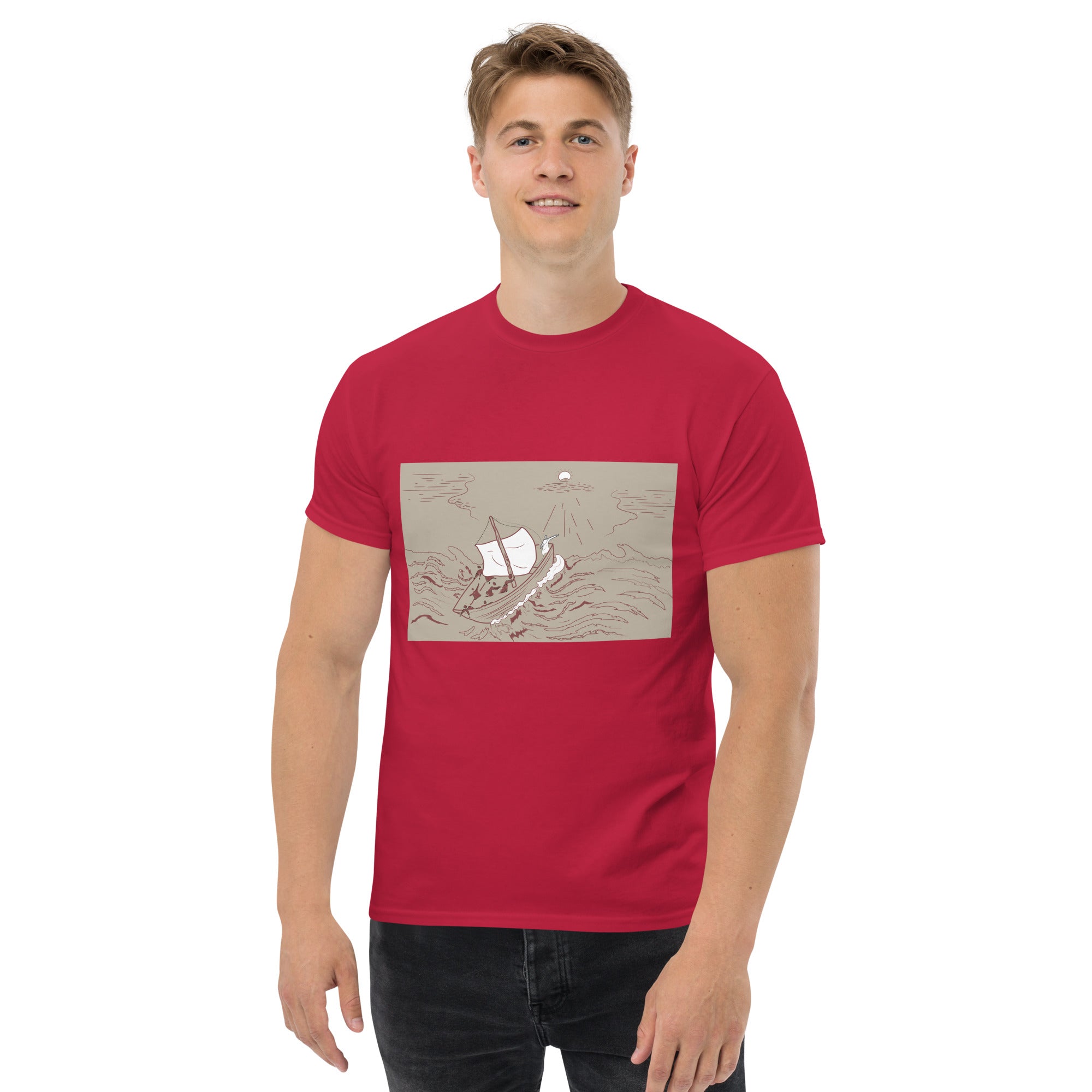 Jesus calming the sea Men's Short sleeve Comfort Tee