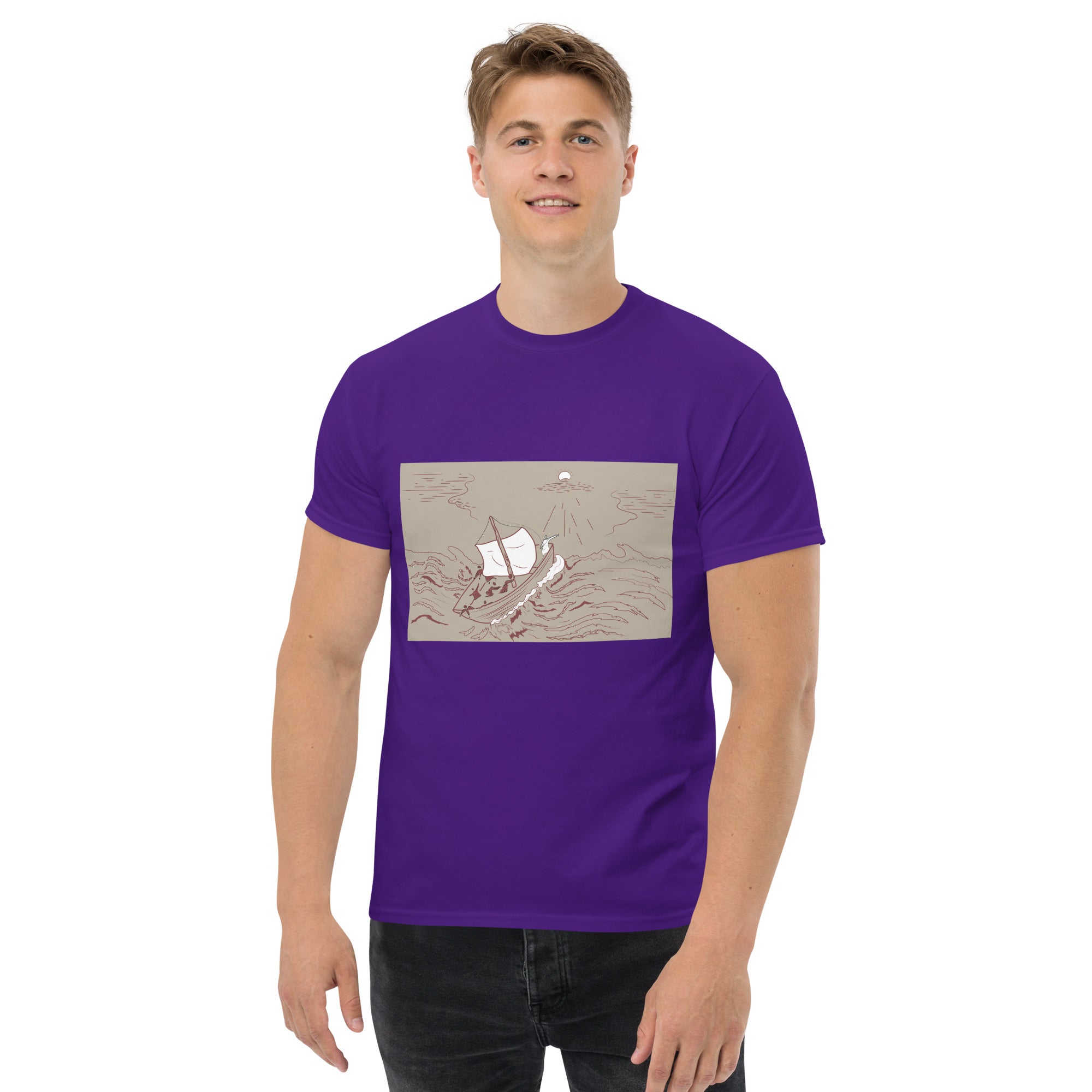 Jesus calming the sea Men's Short sleeve Comfort Tee