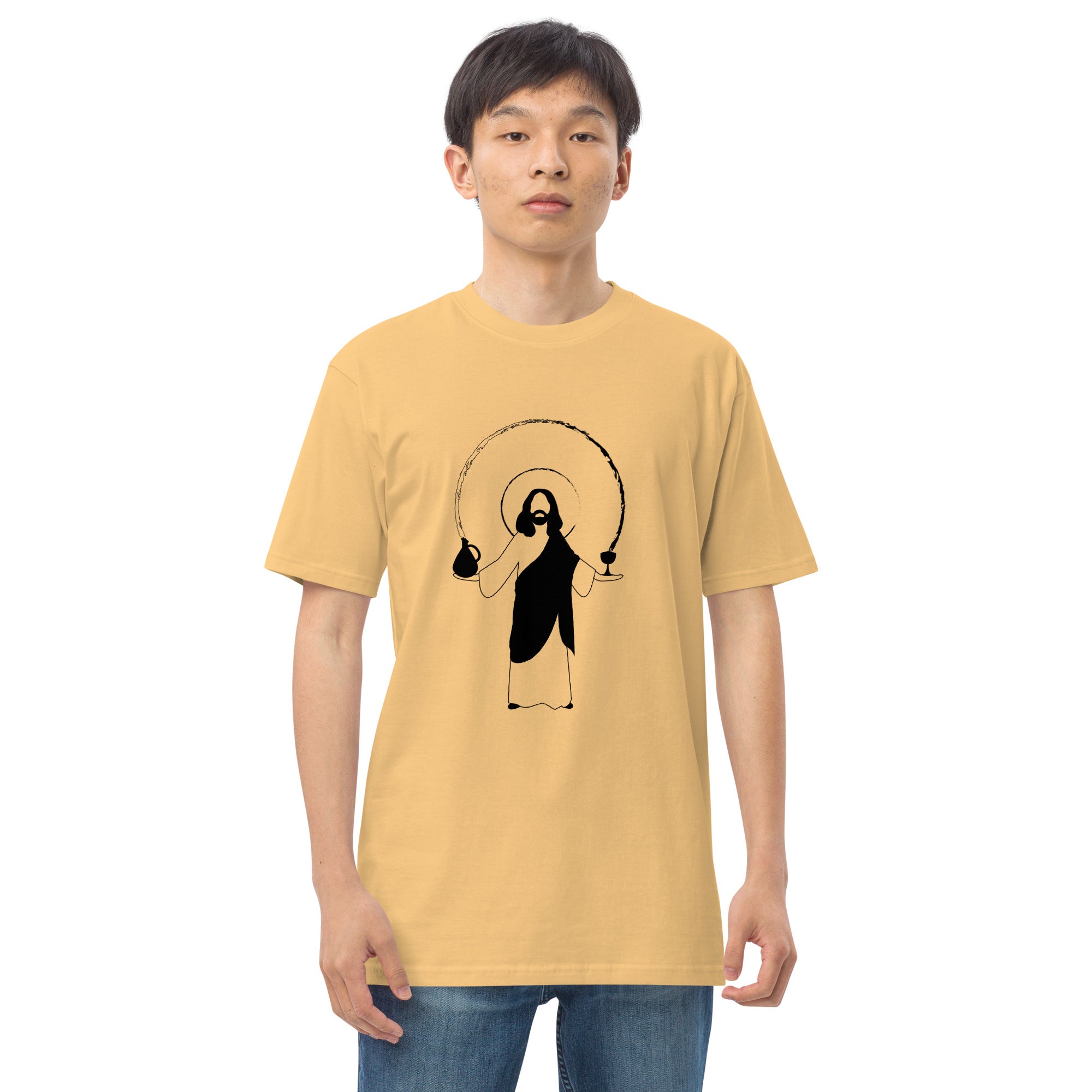 Water-to-Wine Men's Premium Unique Design Stylish Heavyweight Tee