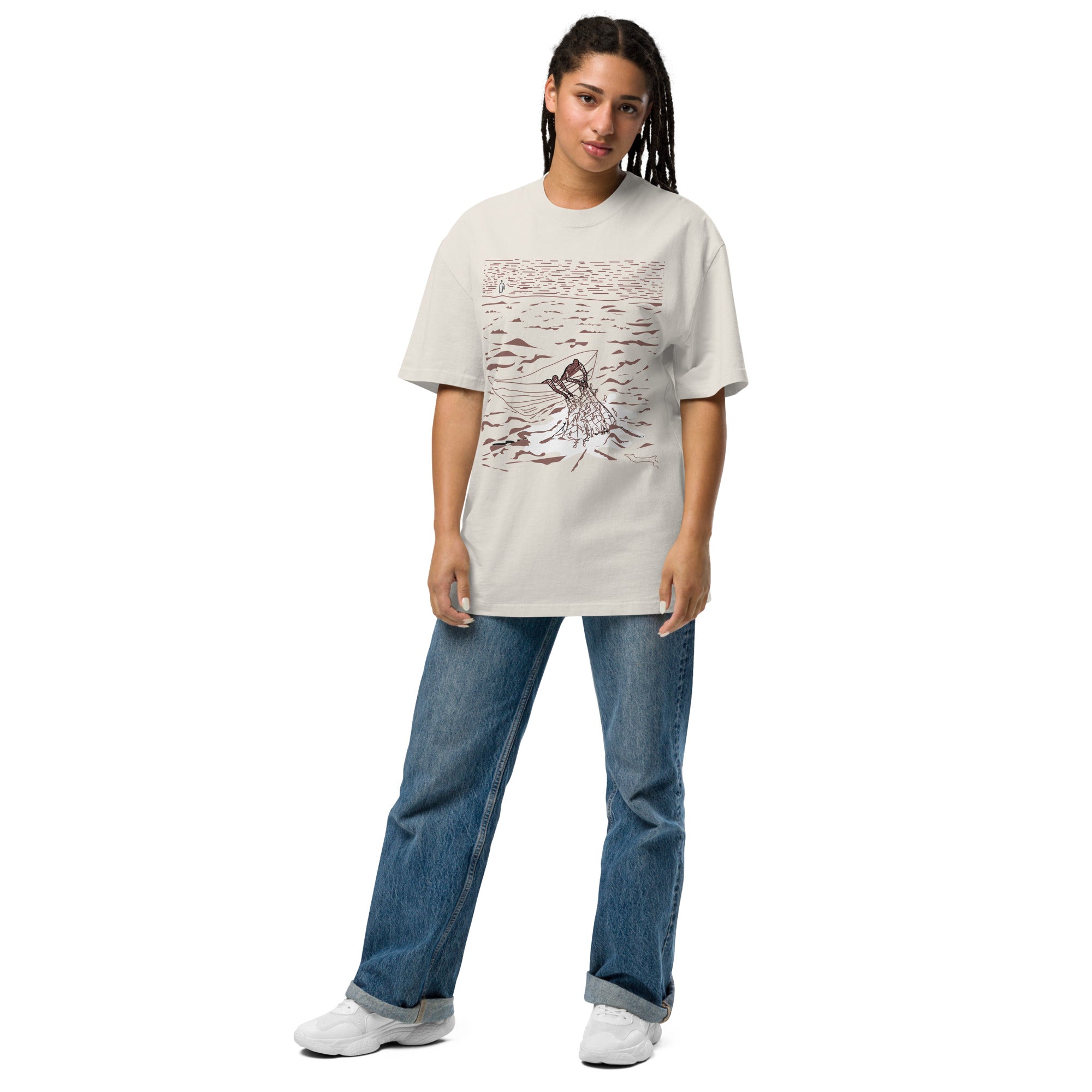 Casting the Net Women’s Oversized Fashionable Comfortable Trendy T-Shirt