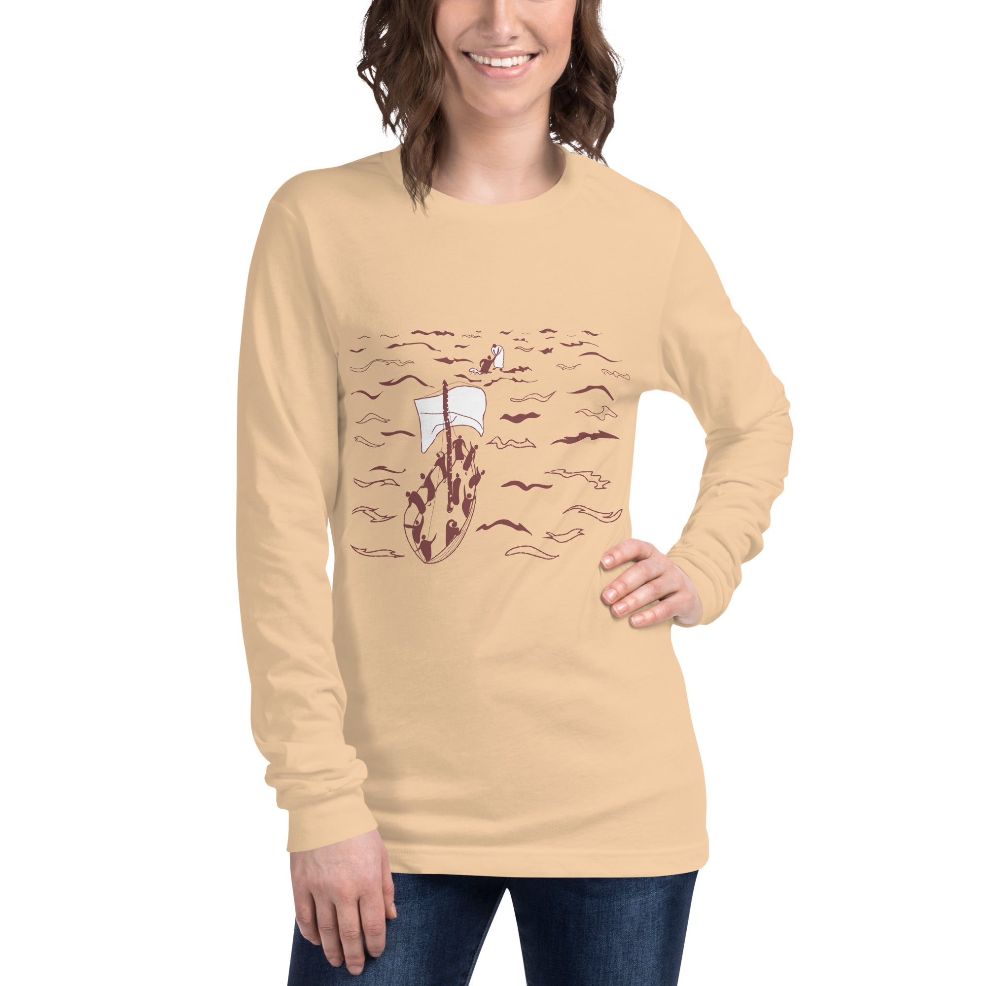 Peter Walking on Water Women's Long Sleeve Cotton Tee