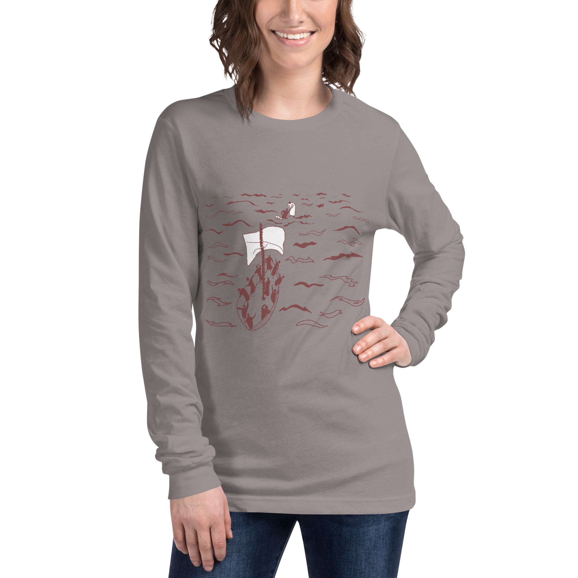 Peter Walking on Water Women's Long Sleeve Cotton Tee